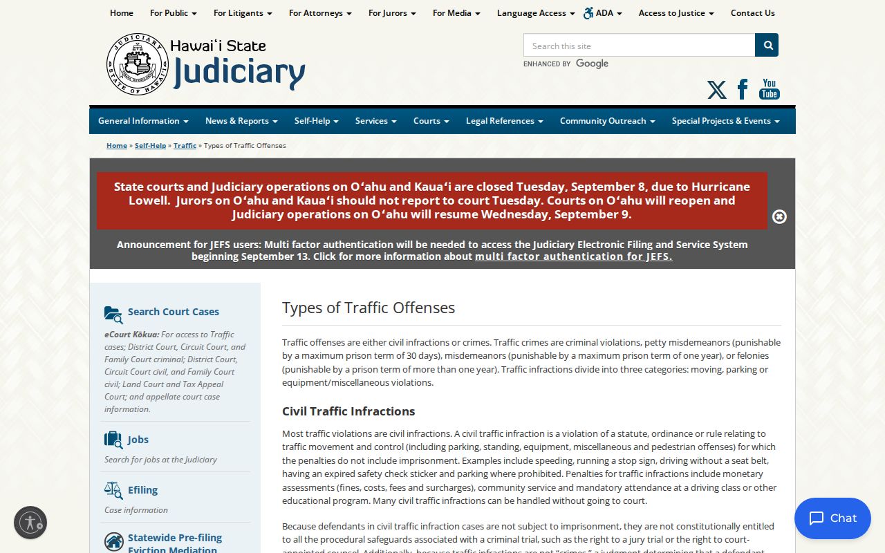 Hawaiʻi Judiciary traffic violation and failure-to-appear guidance